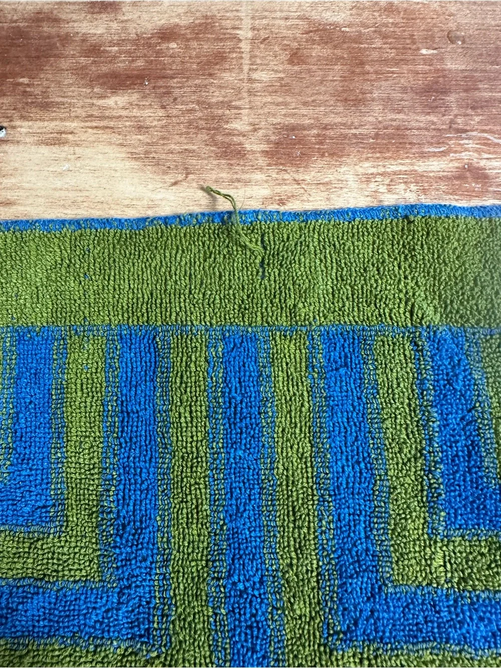 Yves Saint Laurent Blue and Olive Geometric Face Cloth